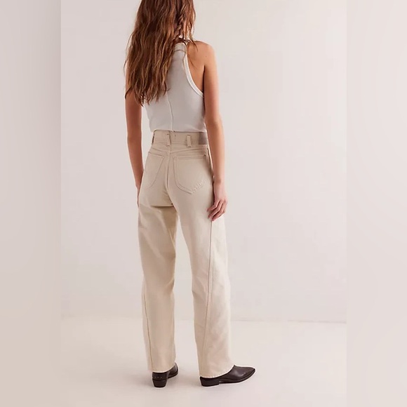 Free People aster straight leg jeans in ecru-White - Picture 3 of 8